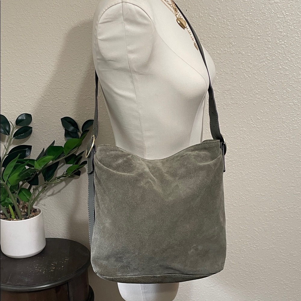 Suede shoulder bag